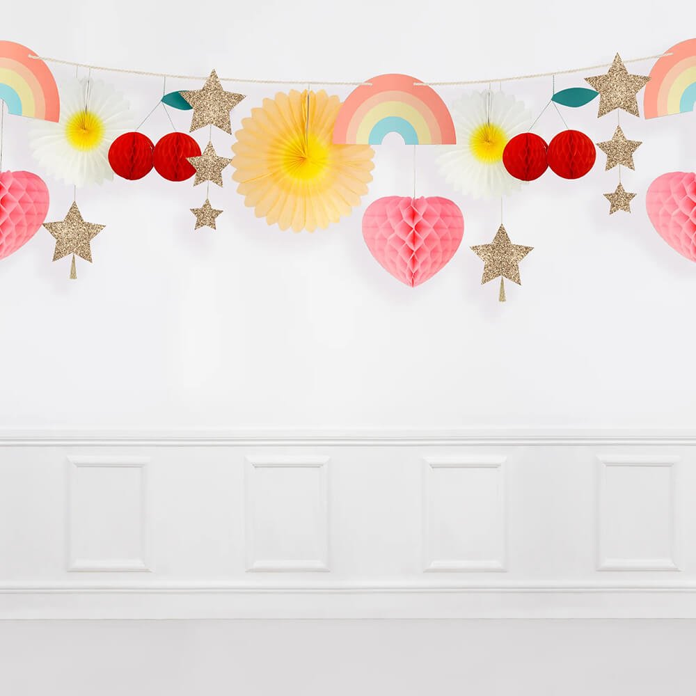 Meri Meri Party Fun Honeycomb Icon Garland - bubblegum market