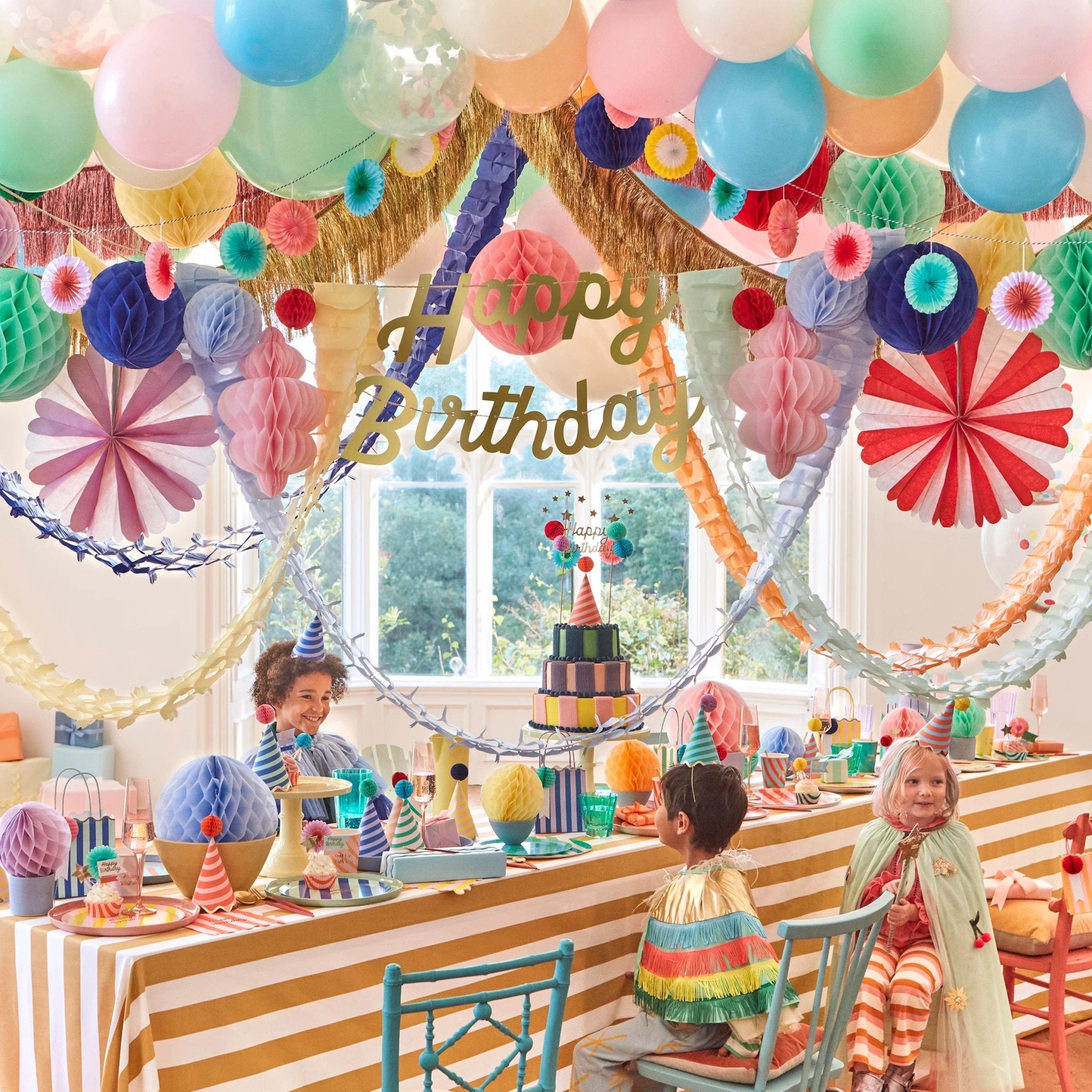 Meri Meri Party Happy Birthday Honeycomb Garlands - bubblegum market