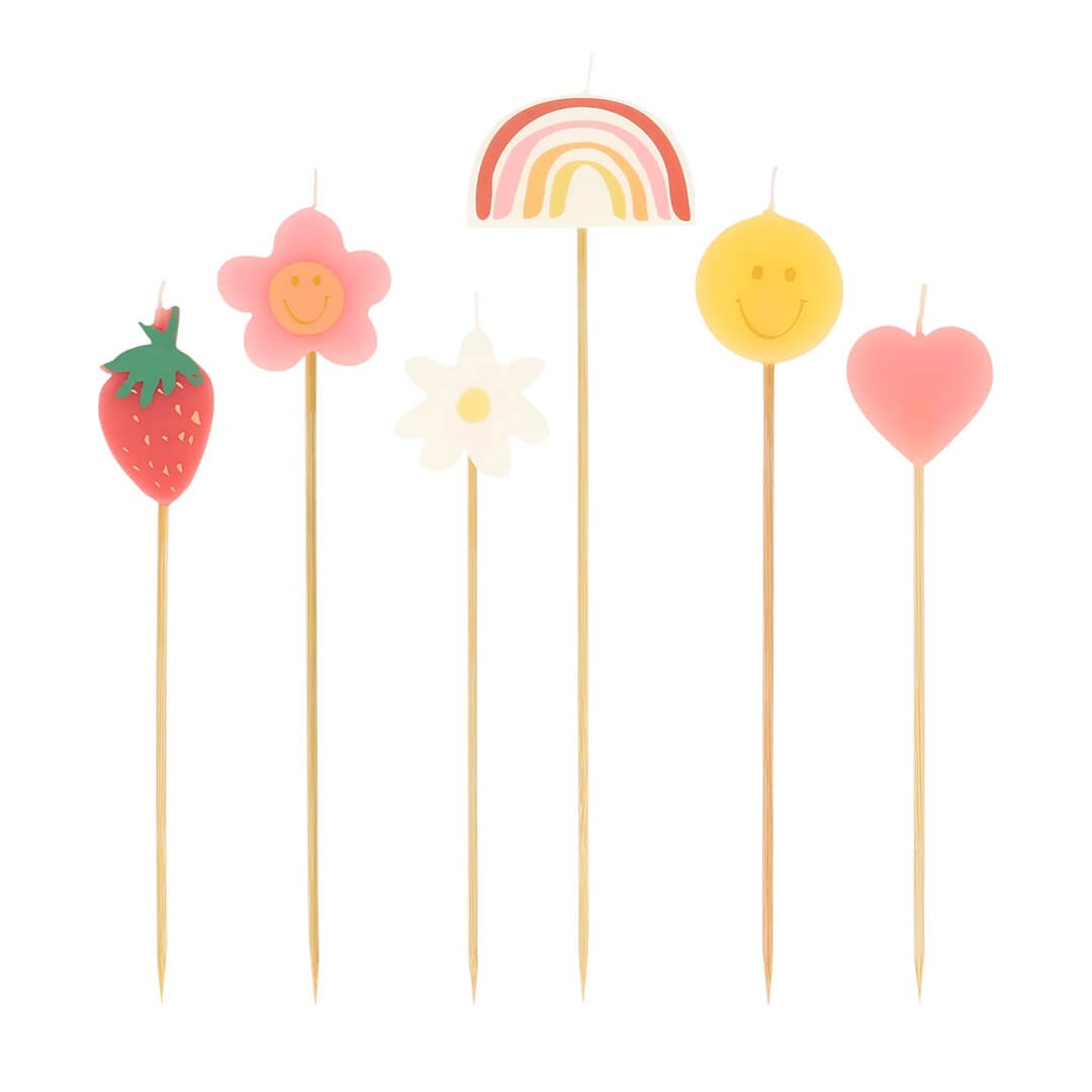 Meri Meri Party Happy Face Icons Candles - bubblegum market