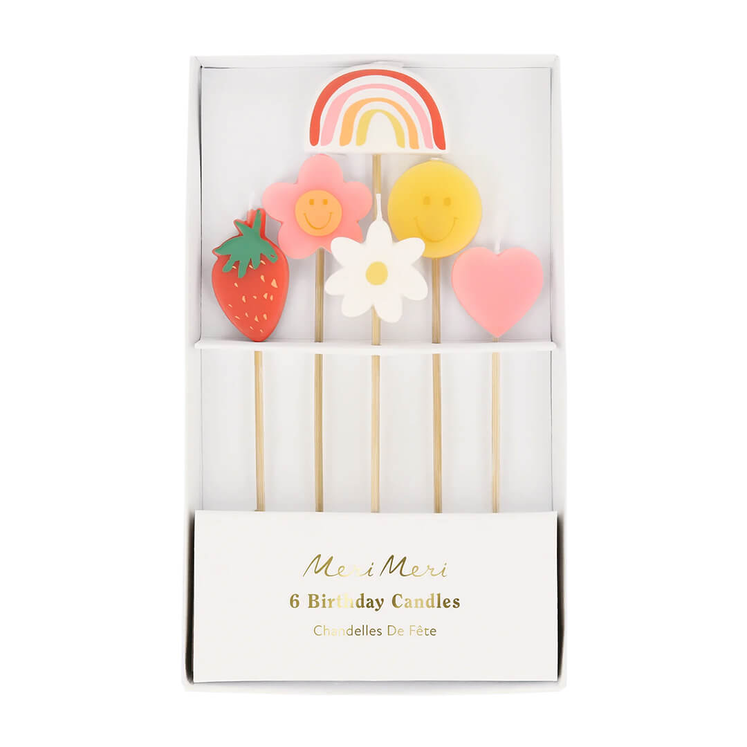 Meri Meri Party Happy Face Icons Candles - bubblegum market