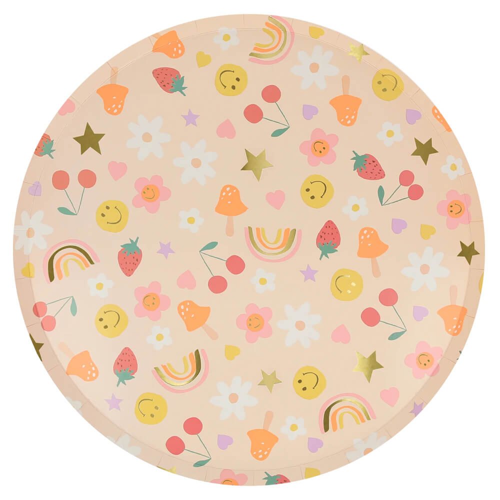 Meri Meri Party Happy Face Icons Dinner Plates 10.5" - bubblegum market