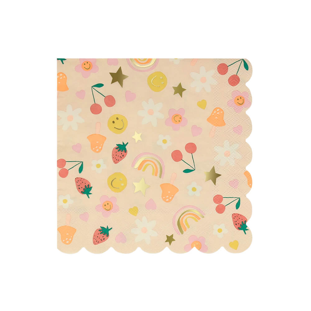 Meri Meri Party Happy Face Icons Large Napkins - bubblegum market