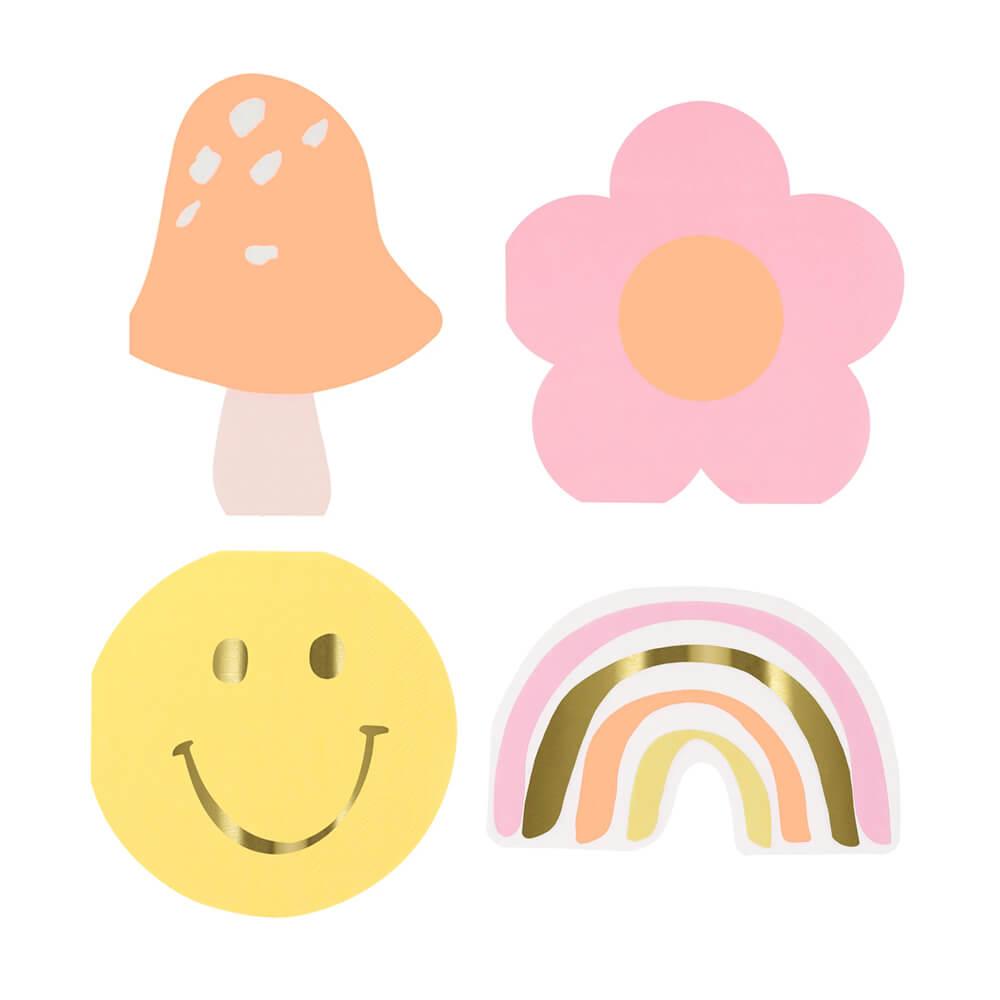 Meri Meri Party Happy Face Napkins - bubblegum market