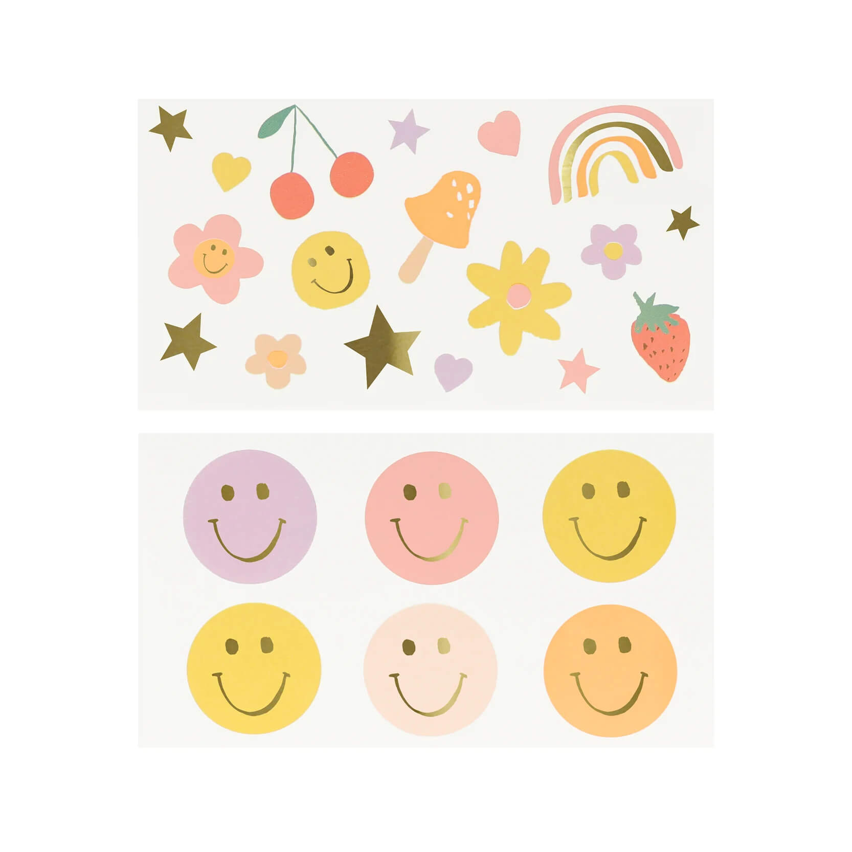 Meri Meri Party Happy Icon Tattoos - bubblegum market