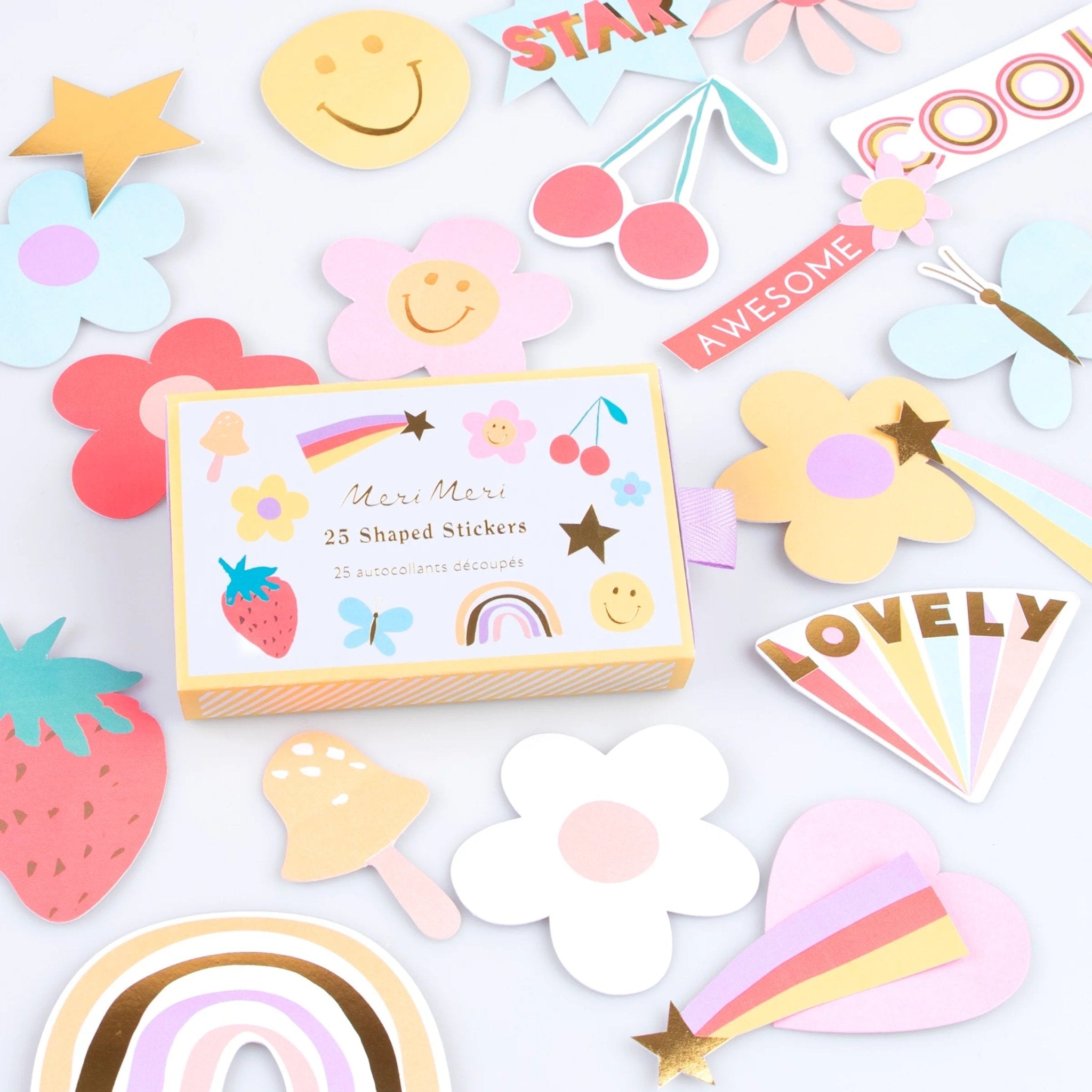 Meri Meri Party Happy Icons Shaped Stickers Box - bubblegum market