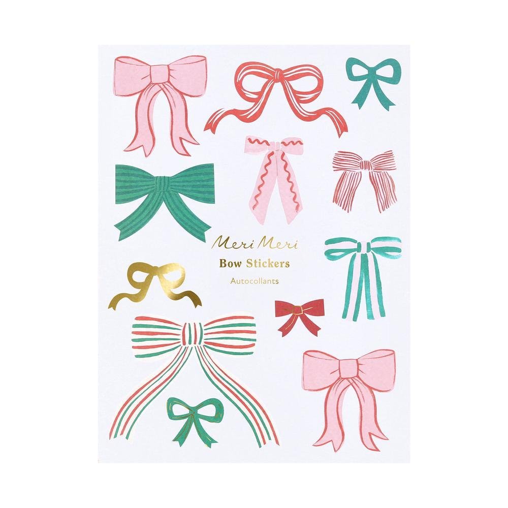 Meri Meri Party Holiday Bow Stickers - bubblegum market