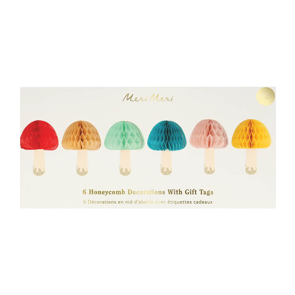 Meri Meri - Honeycomb Mushroom Decorations