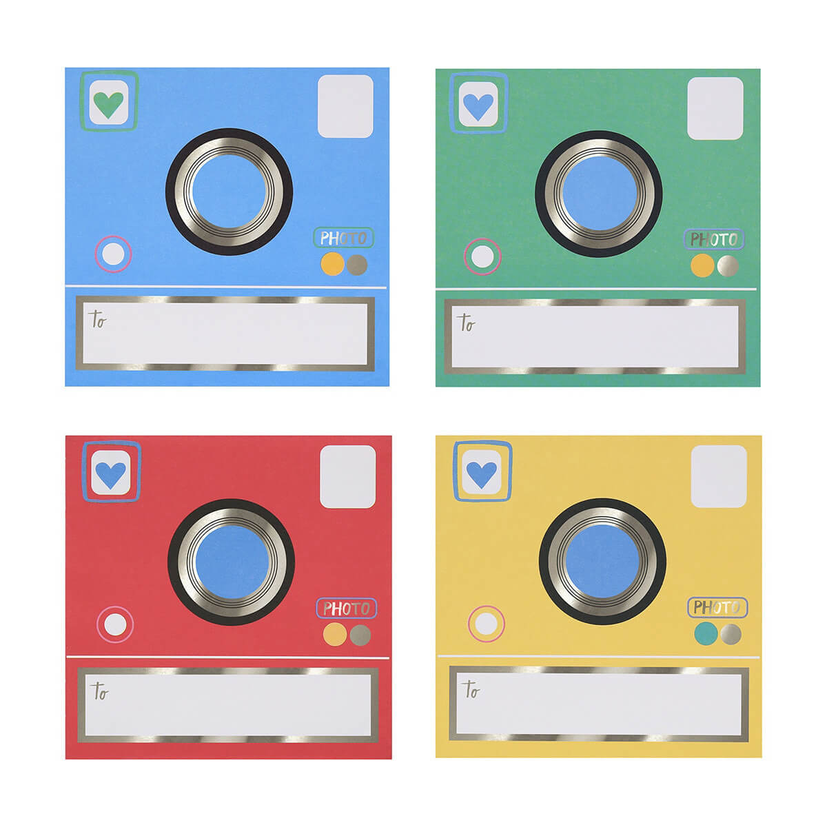 Meri Meri Party Instant Camera Valentine Cards & Stickers Set (24ct) - bubblegum market