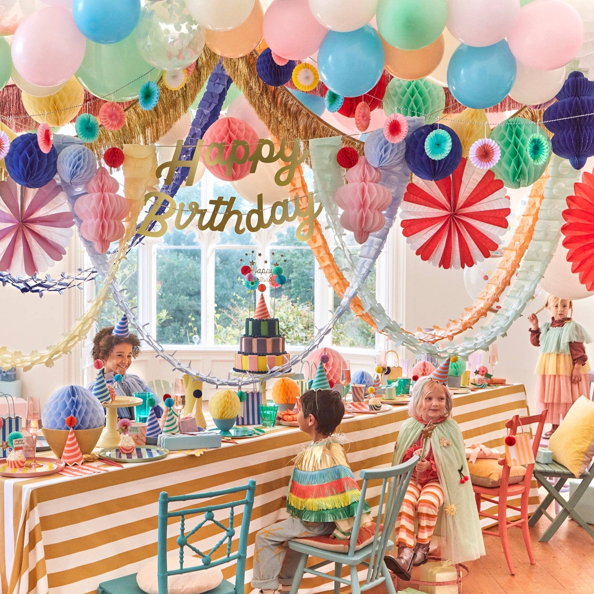 Meri Meri Party Mini Fan Garland - bubblegum market