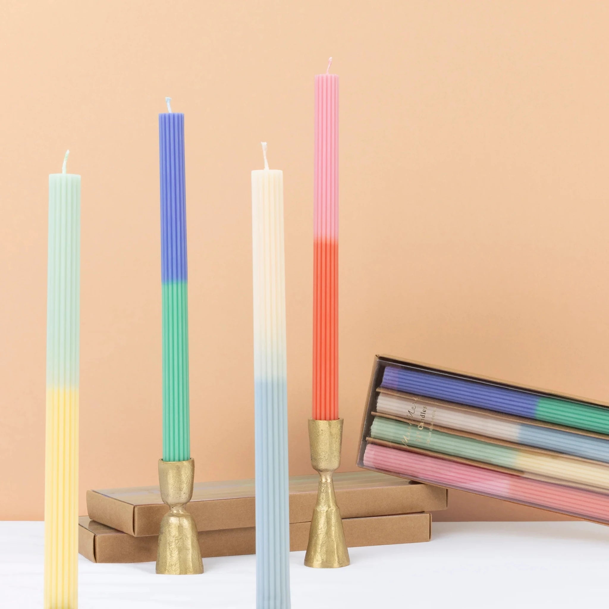 Meri Meri Party Multi Block Color Table Candles - bubblegum market