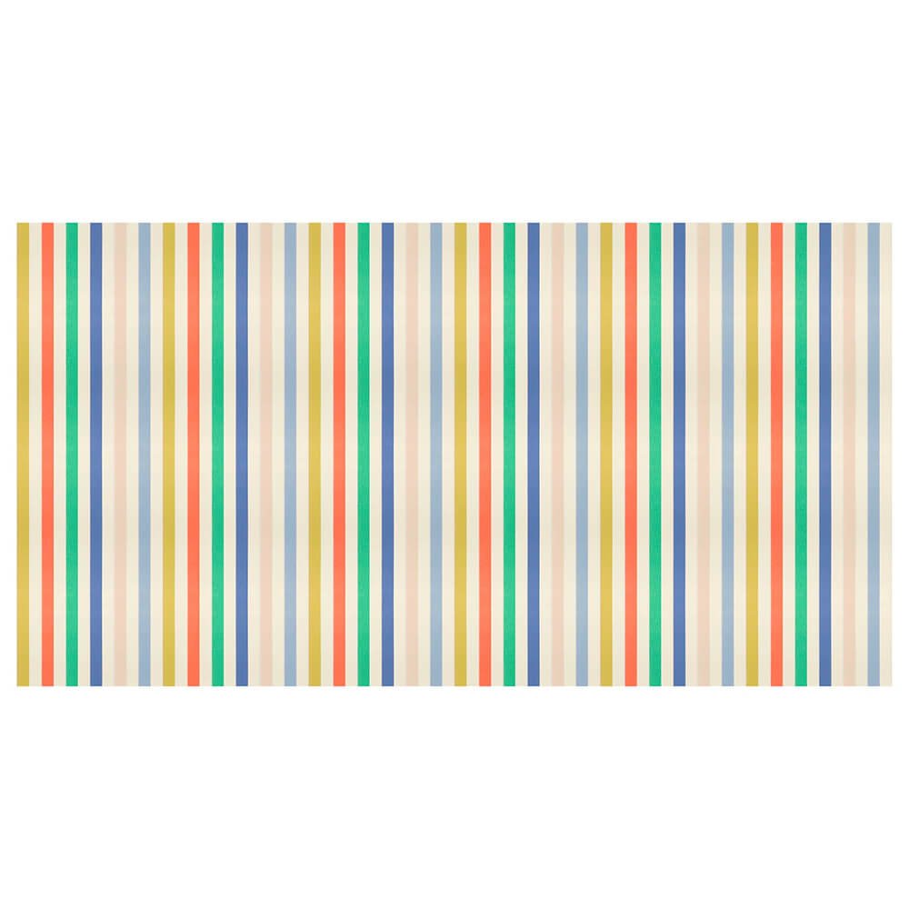 Meri Meri Party Multi Stripe Paper Tablecloth - bubblegum market