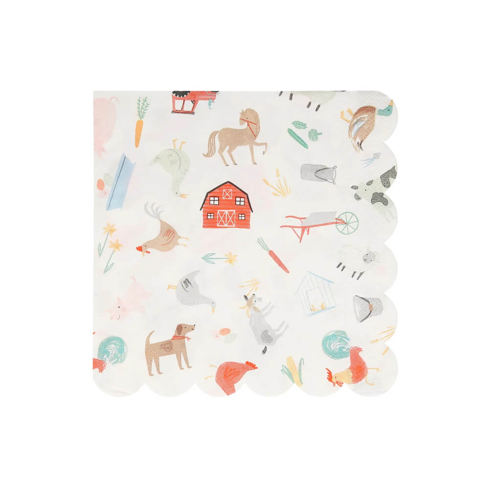 meri-meri-party-on-the-farm-large-napkins-barn-cow-pig-dog-rooster
