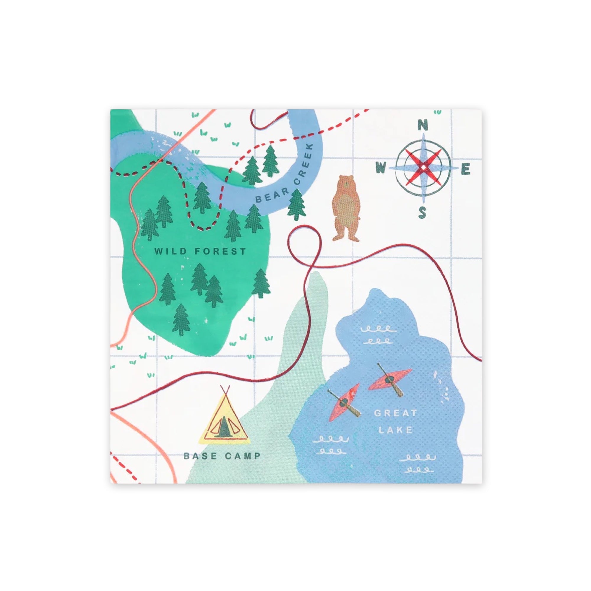 Meri Meri Party Outdoor Adventure Map Napkins - bubblegum market
