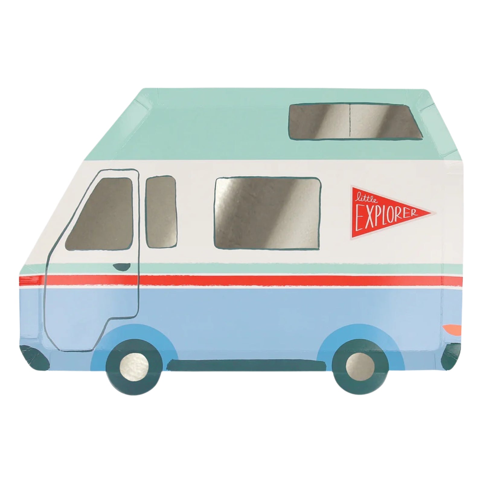 Meri Meri Party Outdoor Adventures Camper Van Plates 10" - bubblegum market
