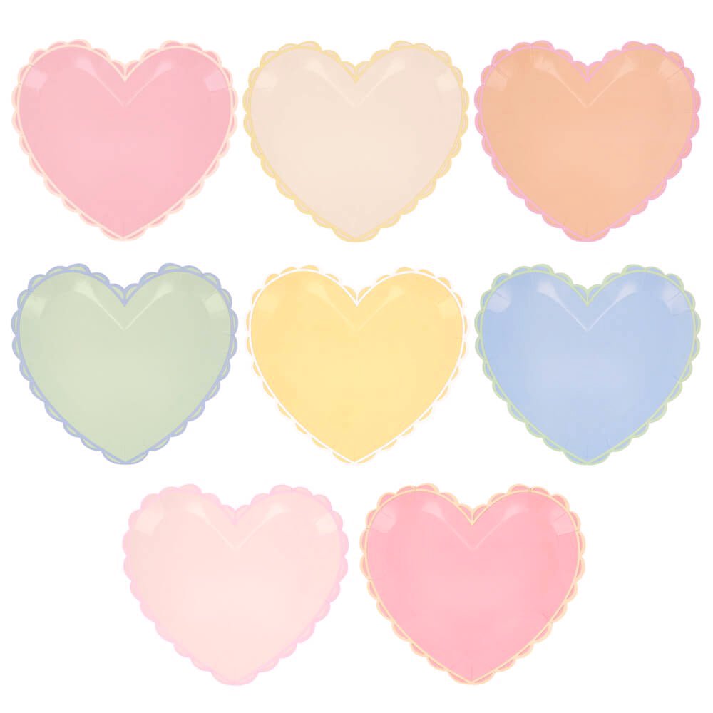 Meri Meri Party Pastel Heart Large Plates 10" - bubblegum market