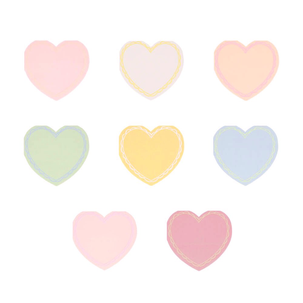 Meri Meri Party Pastel Heart Small Napkins - bubblegum market