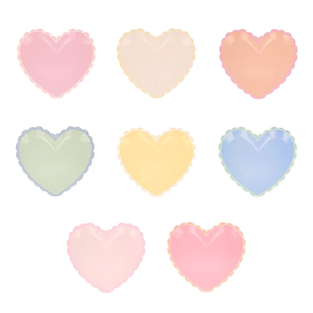 Meri Meri Party Pastel Heart Small Plates 8.25" - bubblegum market