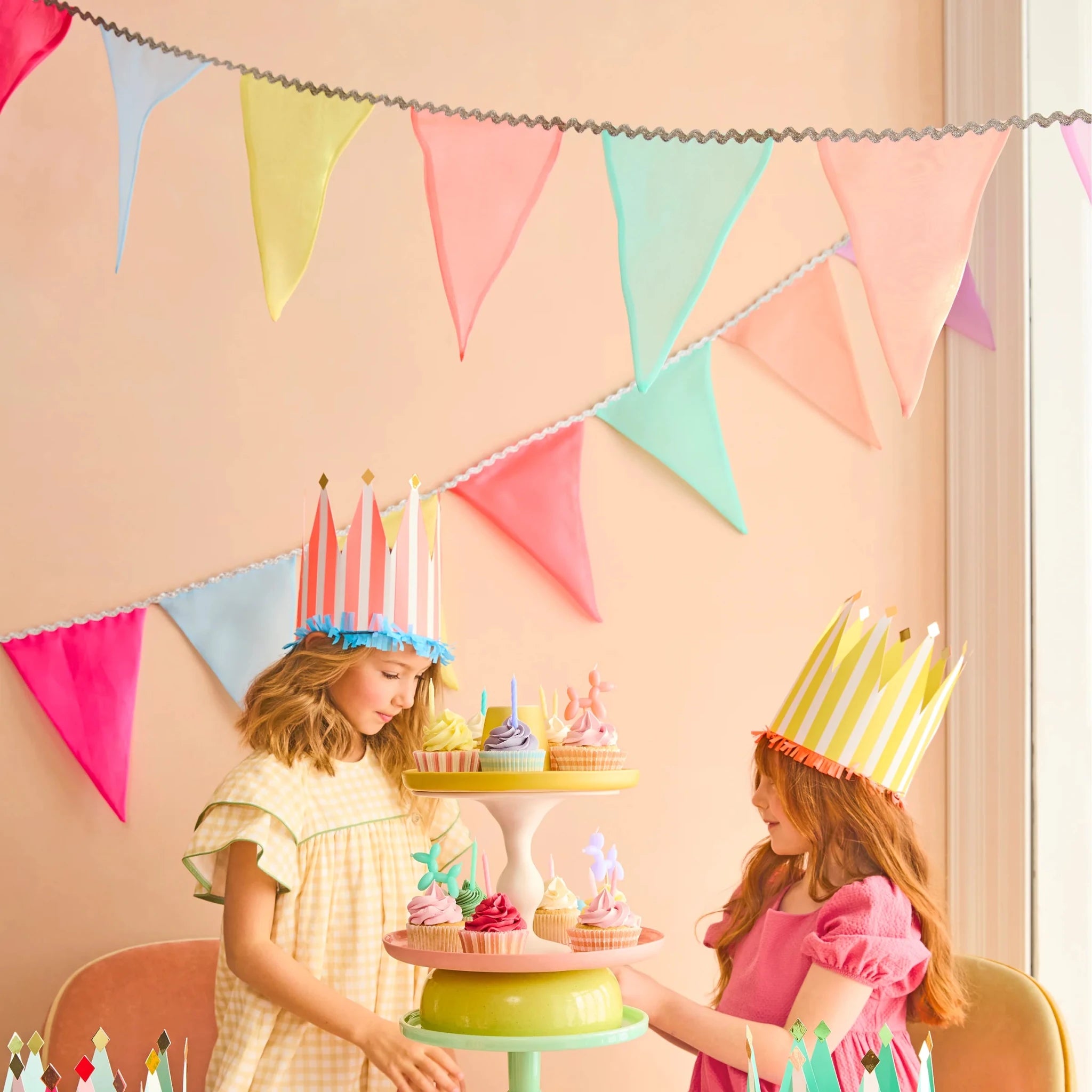 Meri Meri Party Pastel Rainbow Organza Garland - bubblegum market