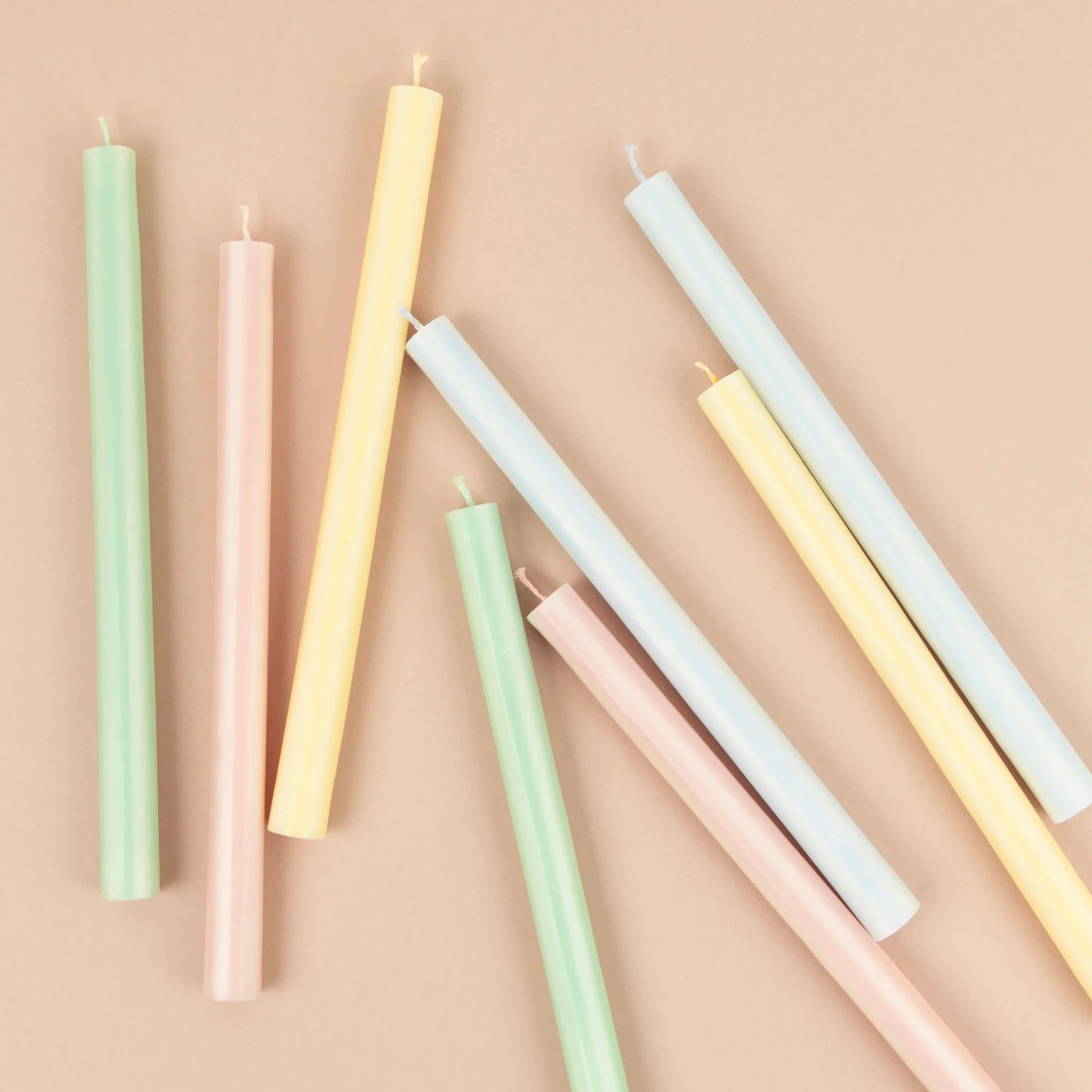 Meri Meri Party Pastel Striped Table Candles (Set of 8) - bubblegum market