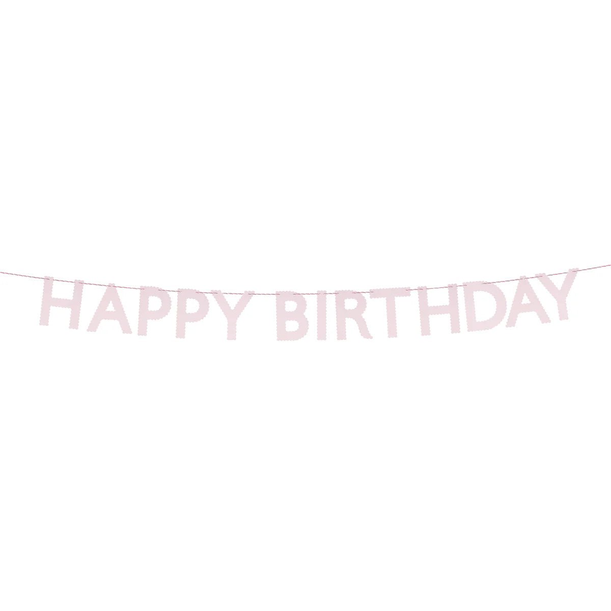 Meri Meri Party Pink Scalloped Happy Birthday Garland - bubblegum market