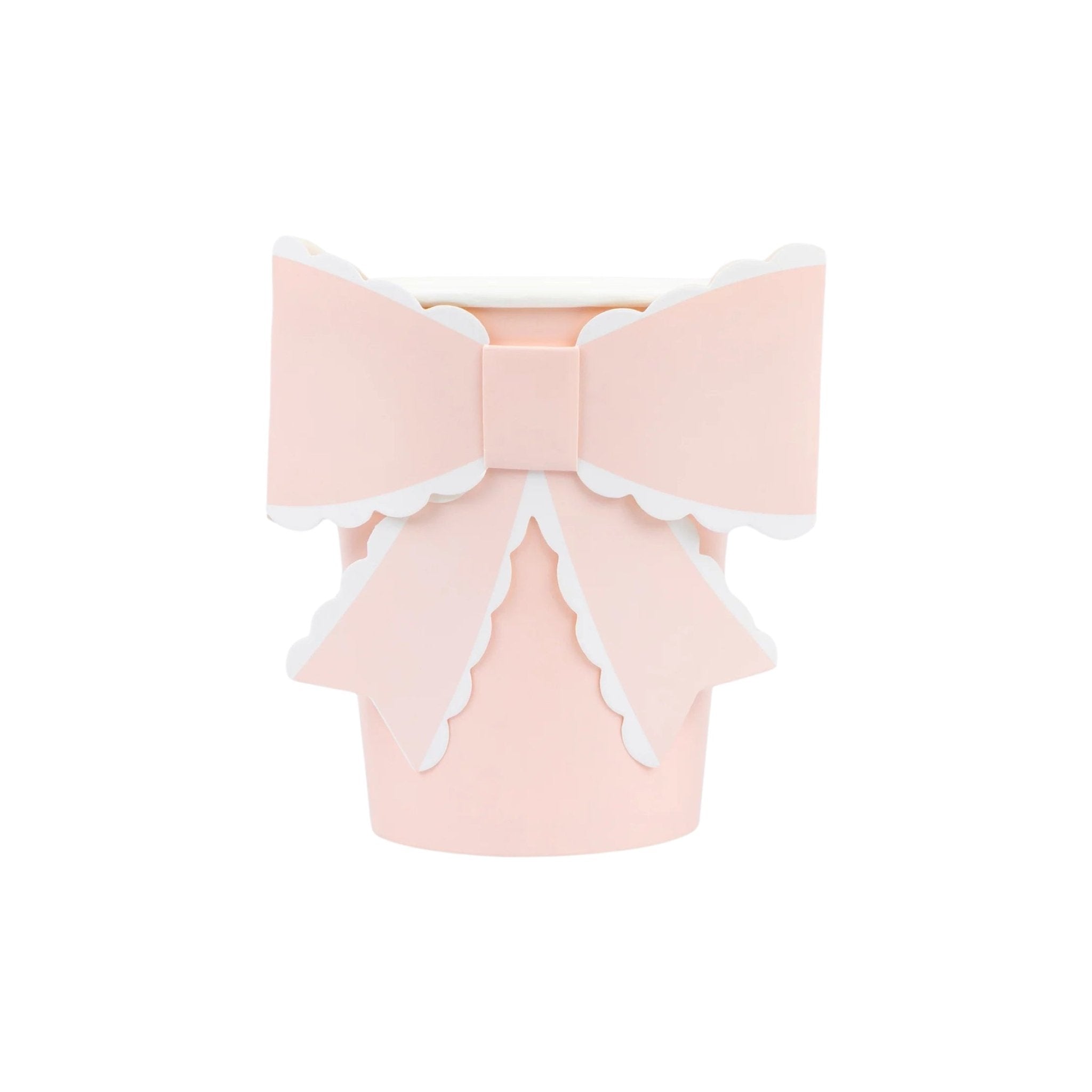 Meri Meri Party Pink & White Scalloped Bow Cups - bubblegum market