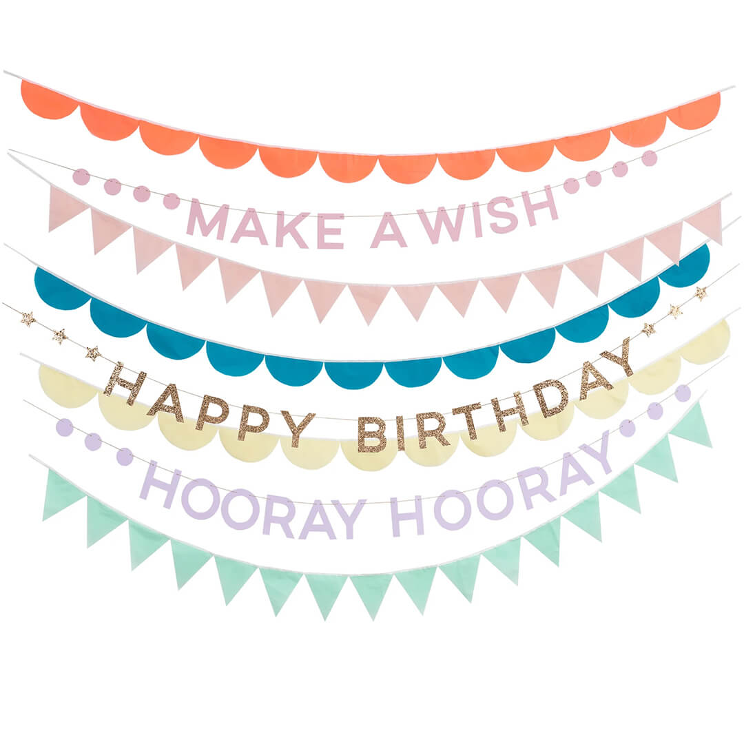 Meri Meri Party Rainbow Birthday Garlands - bubblegum market