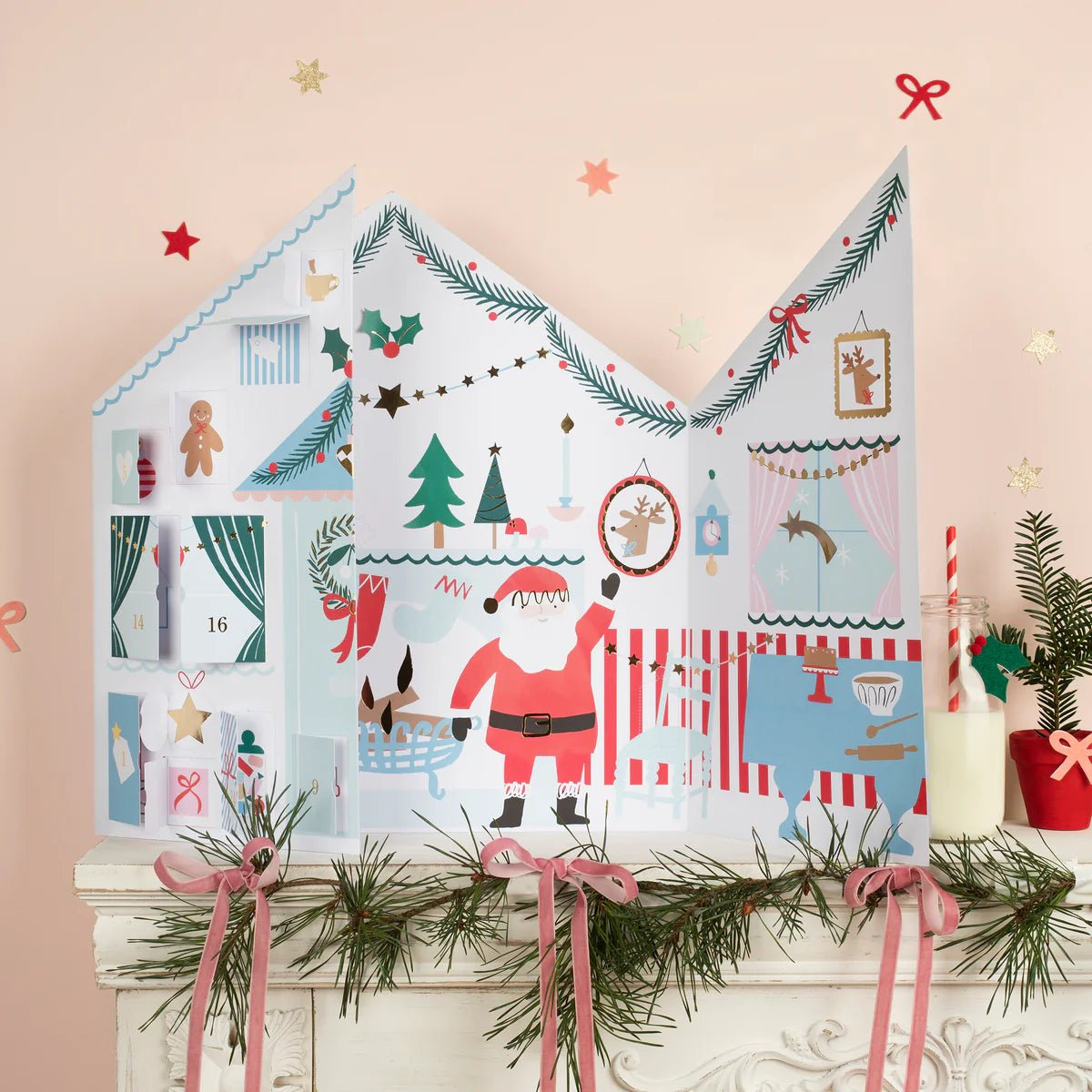 Meri Meri Party Santa's Cabin Sticker Advent Calendar - bubblegum market