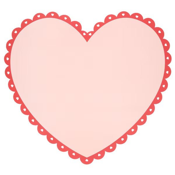 Meri Meri Party Scalloped Heart Paper Placemats - bubblegum market