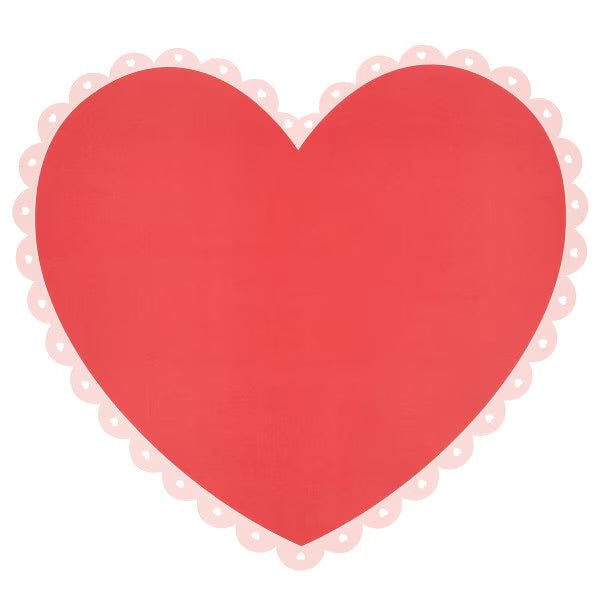 Meri Meri Party Scalloped Heart Paper Placemats - bubblegum market