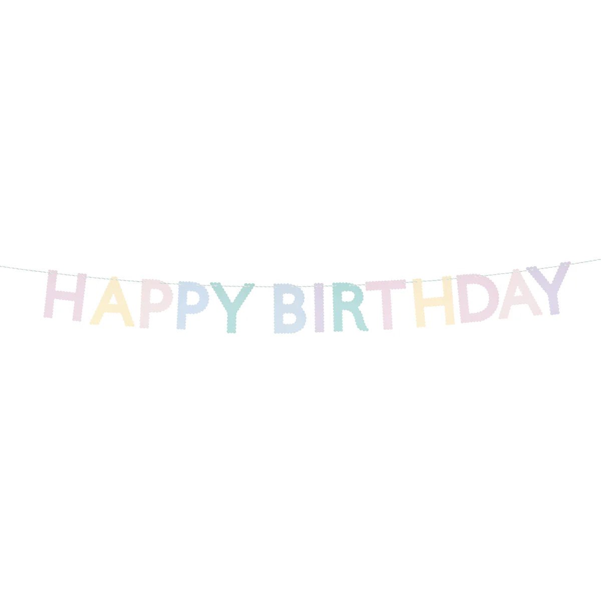 Meri Meri Party Scalloped Pastel Happy Birthday Garland - bubblegum market