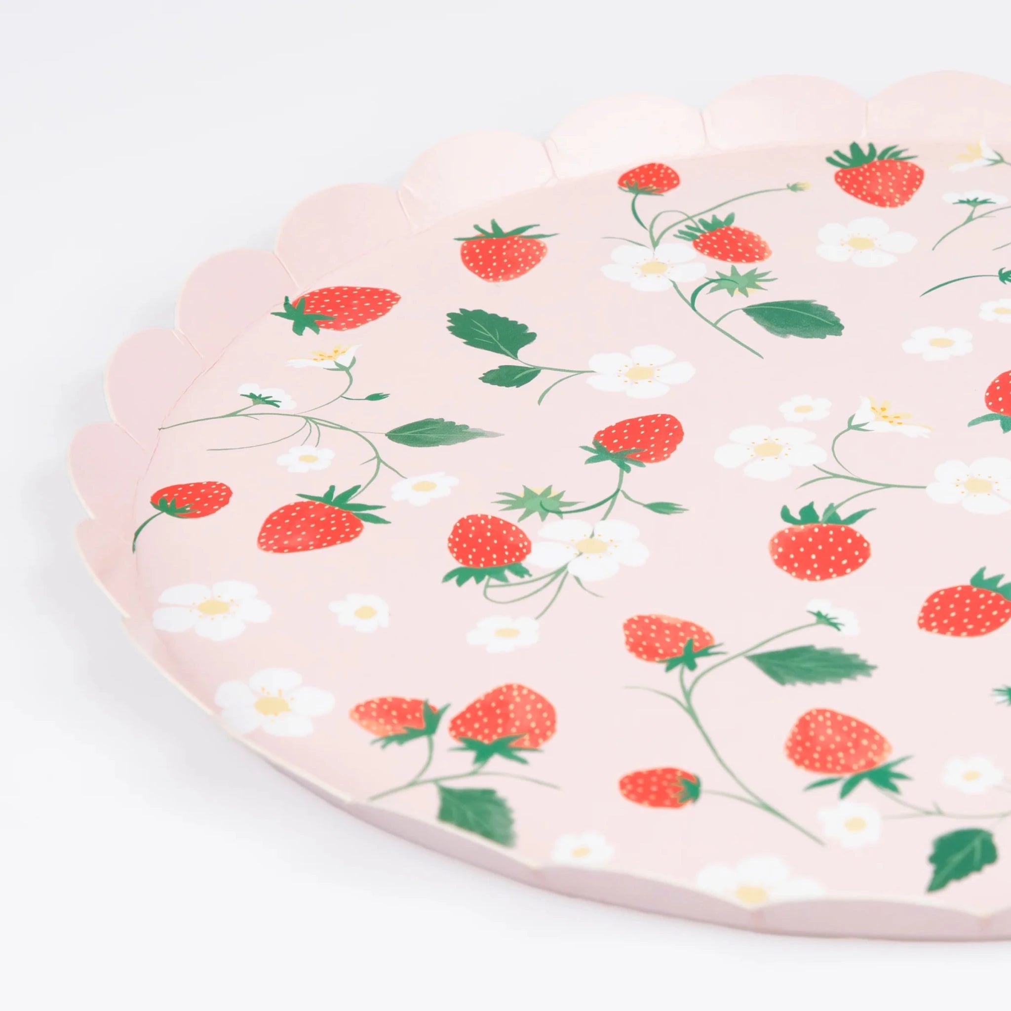 Meri Meri Party Strawberry Pattern Side Plates 8.5" - bubblegum market