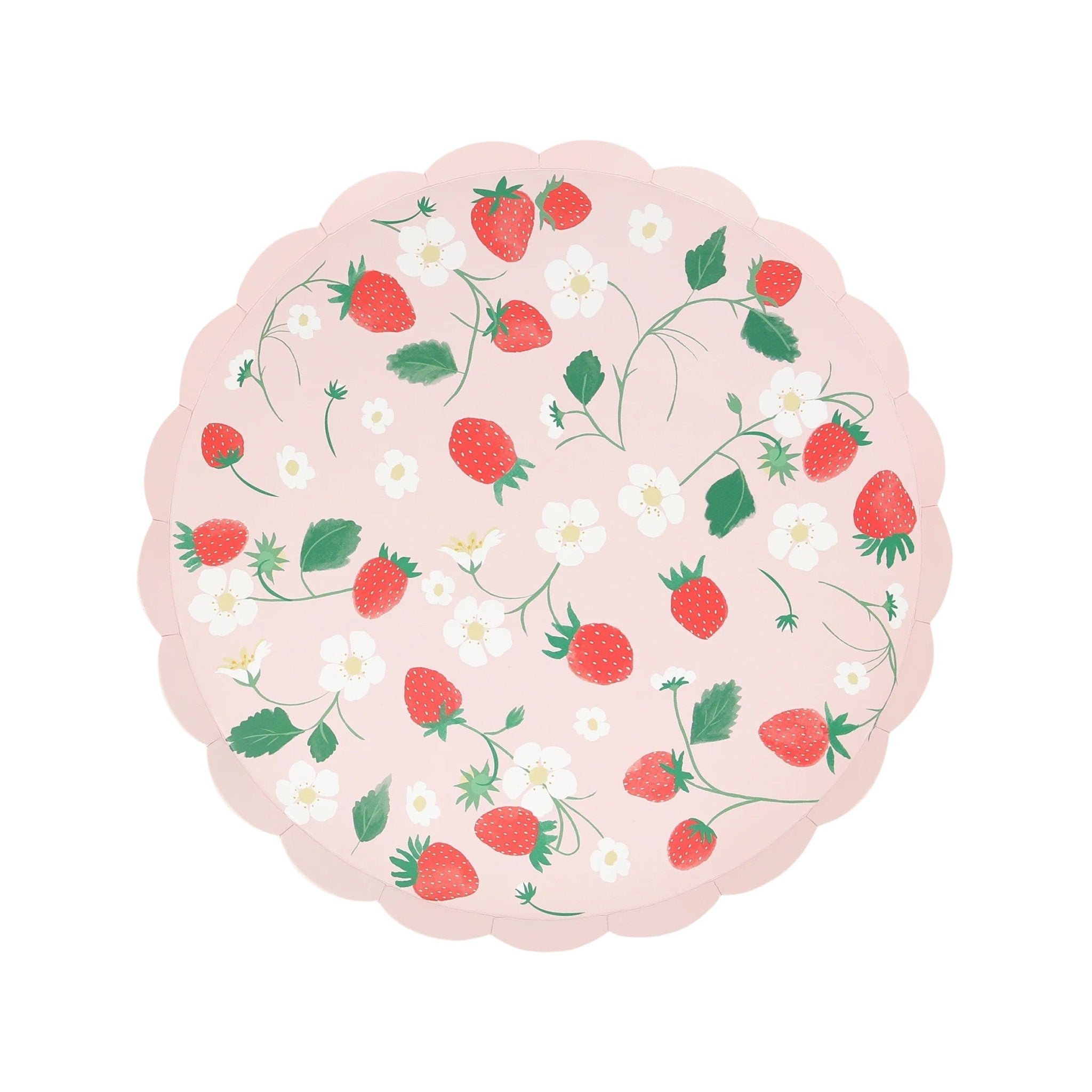 Meri Meri Party Strawberry Pattern Side Plates 8.5" - bubblegum market