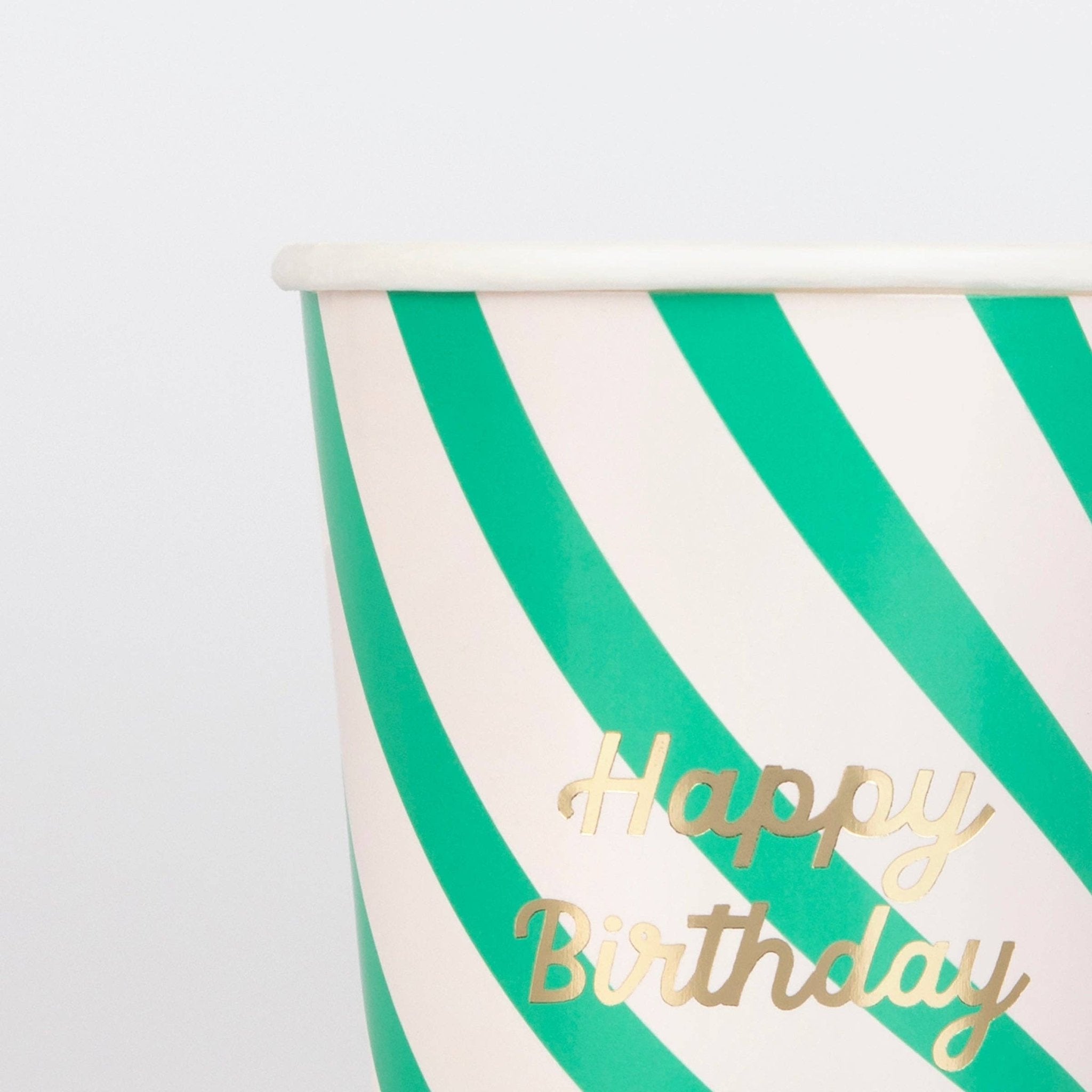 Meri Meri Party Stripe Happy Birthday Cups - bubblegum market