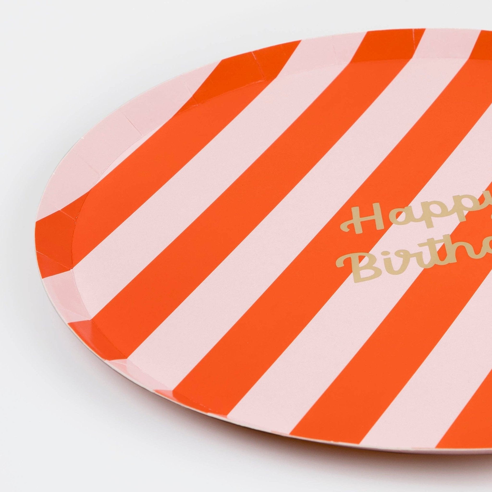 Meri Meri Party Stripe Happy Birthday Dinner Plates - bubblegum market
