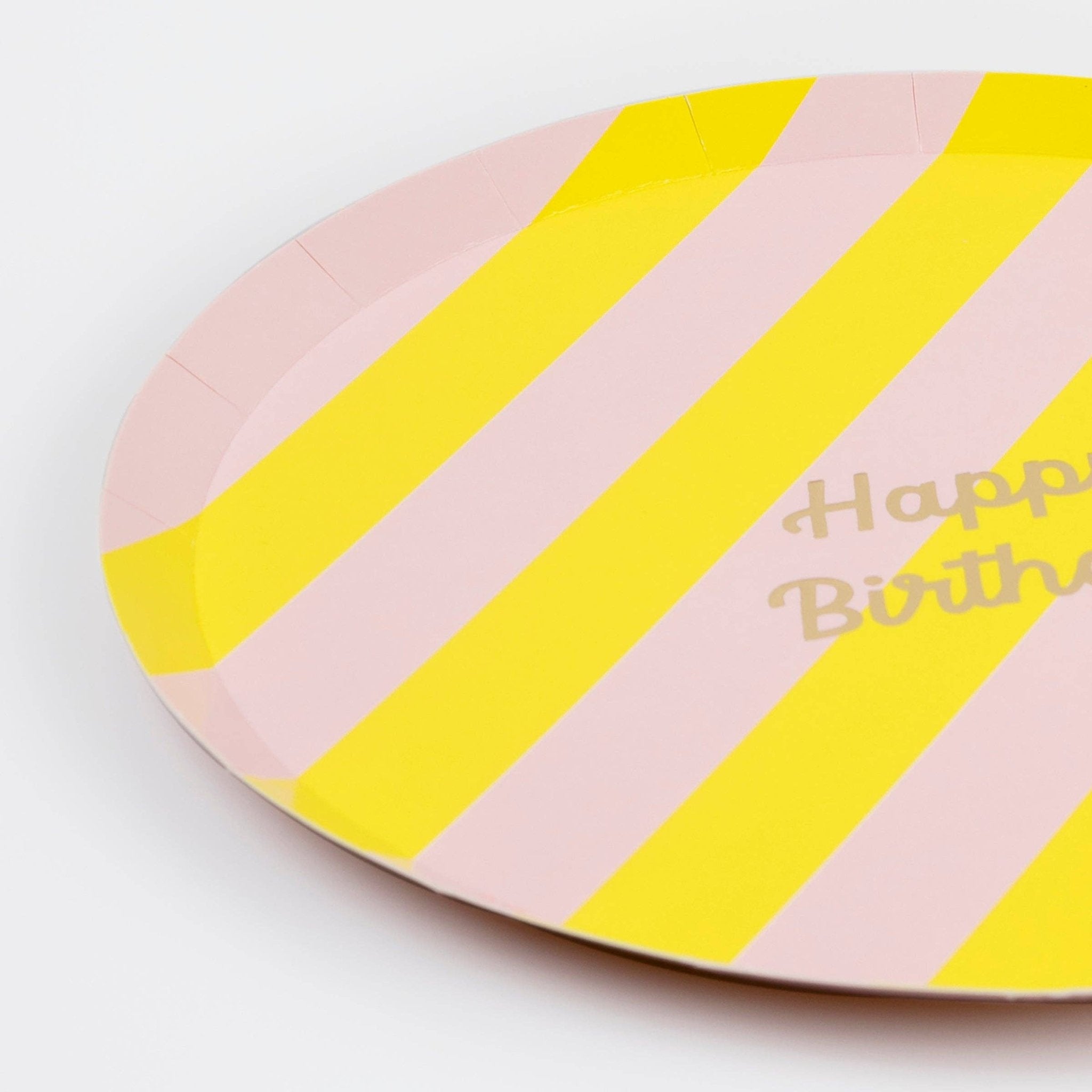 Meri Meri Party Stripe Happy Birthday Side Plates - bubblegum market