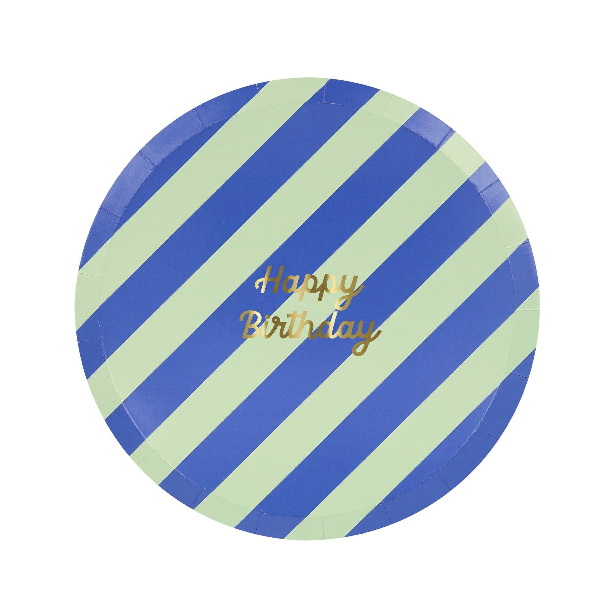 Meri Meri Party Stripe Happy Birthday Side Plates - bubblegum market