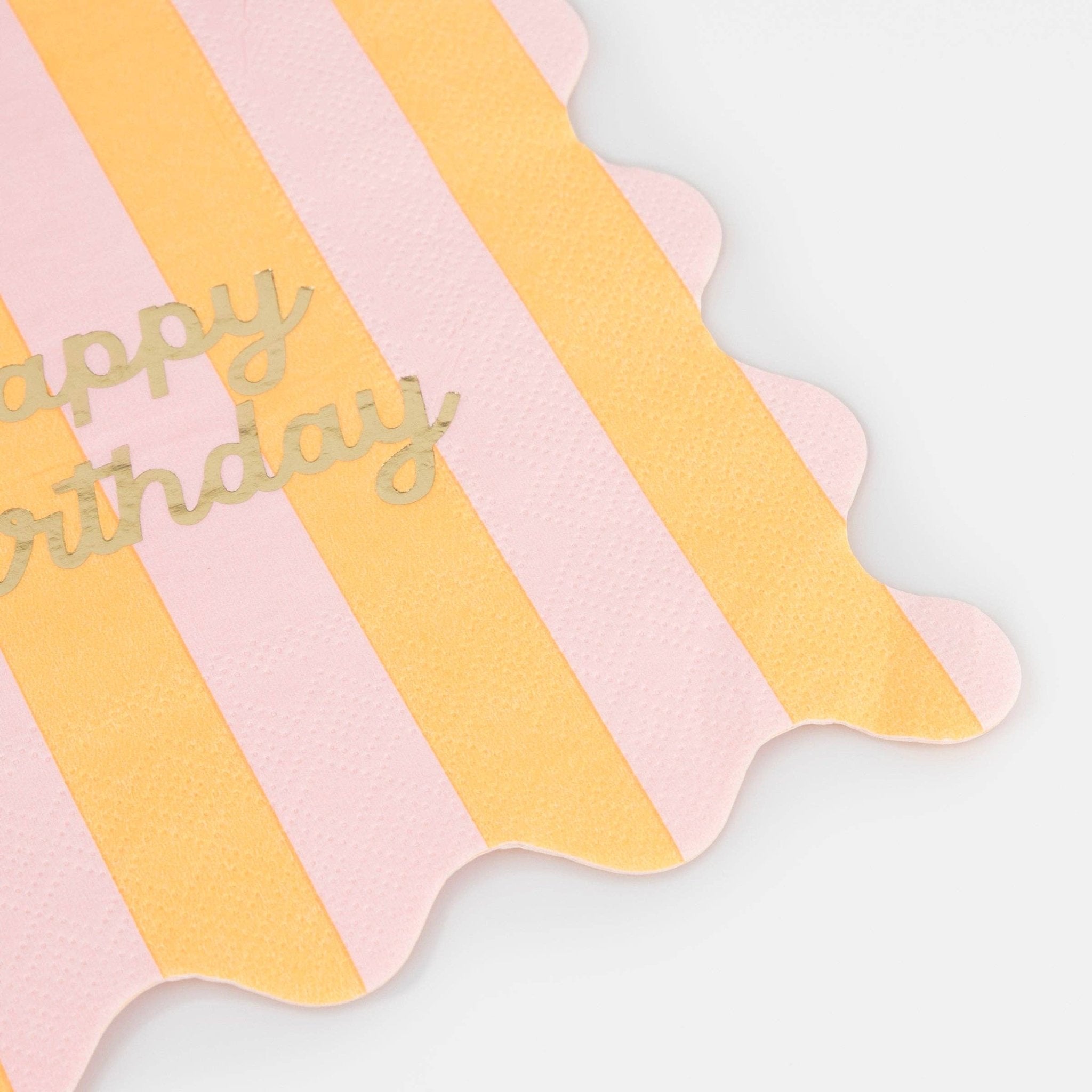 Meri Meri Party Stripe Happy Birthday Small Napkins - bubblegum market