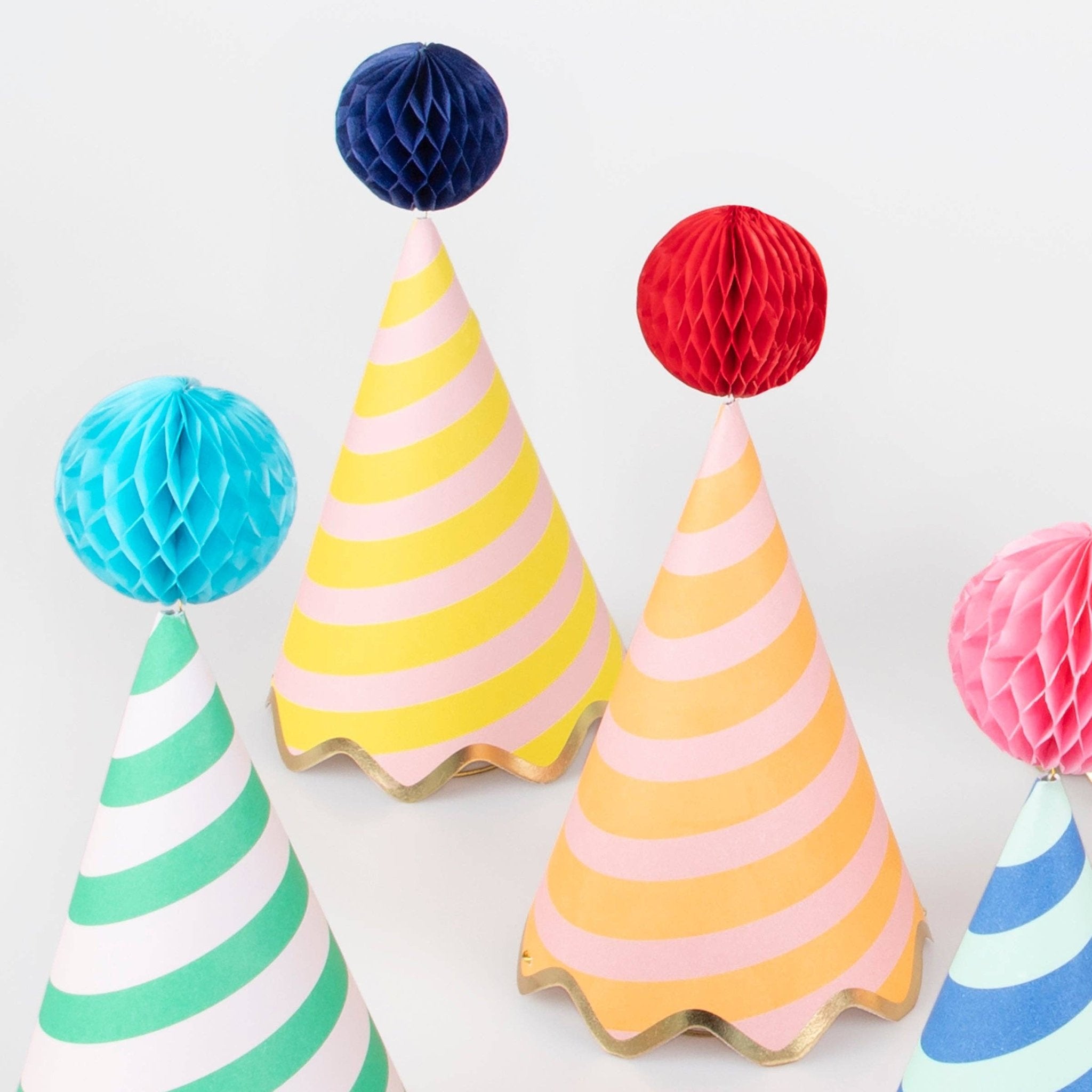Meri Meri Party Stripe Party Hats - bubblegum market
