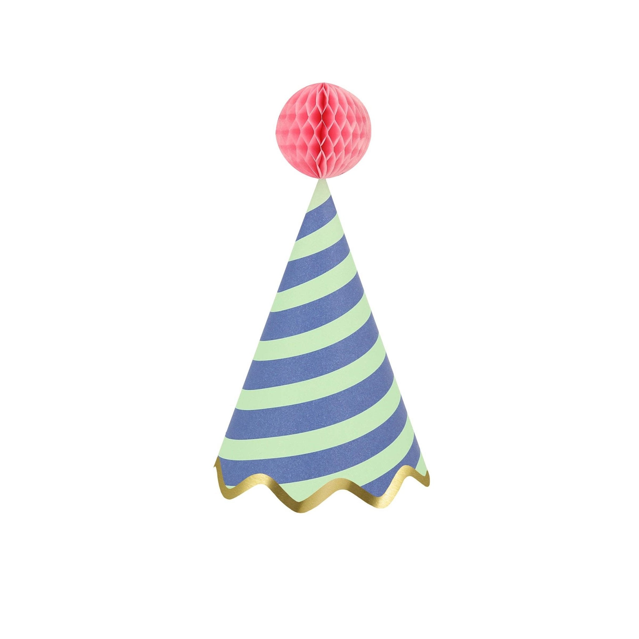 Meri Meri Party Stripe Party Hats - bubblegum market