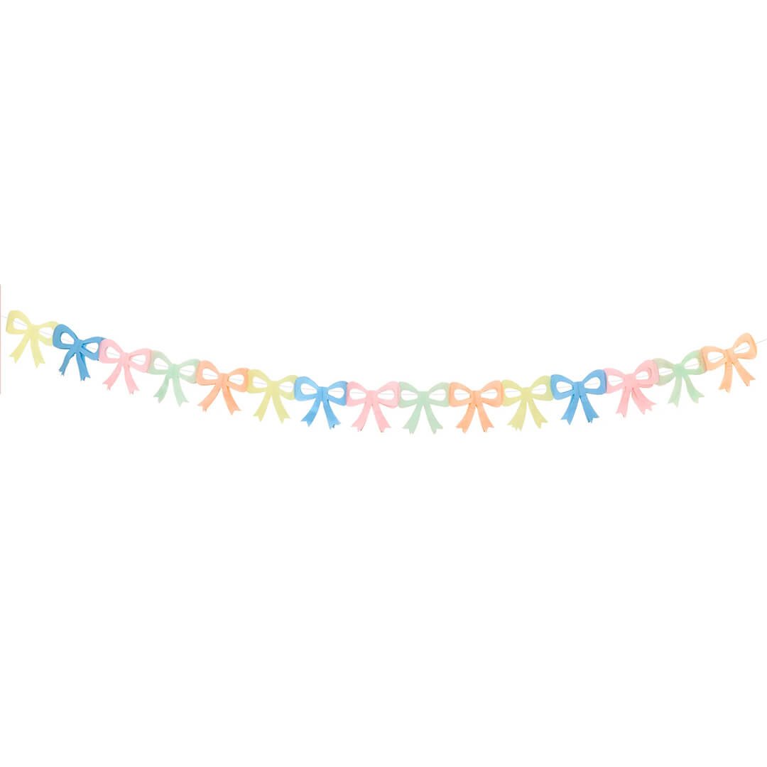 Meri Meri Party Tissue Paper Bow Garlands - bubblegum market