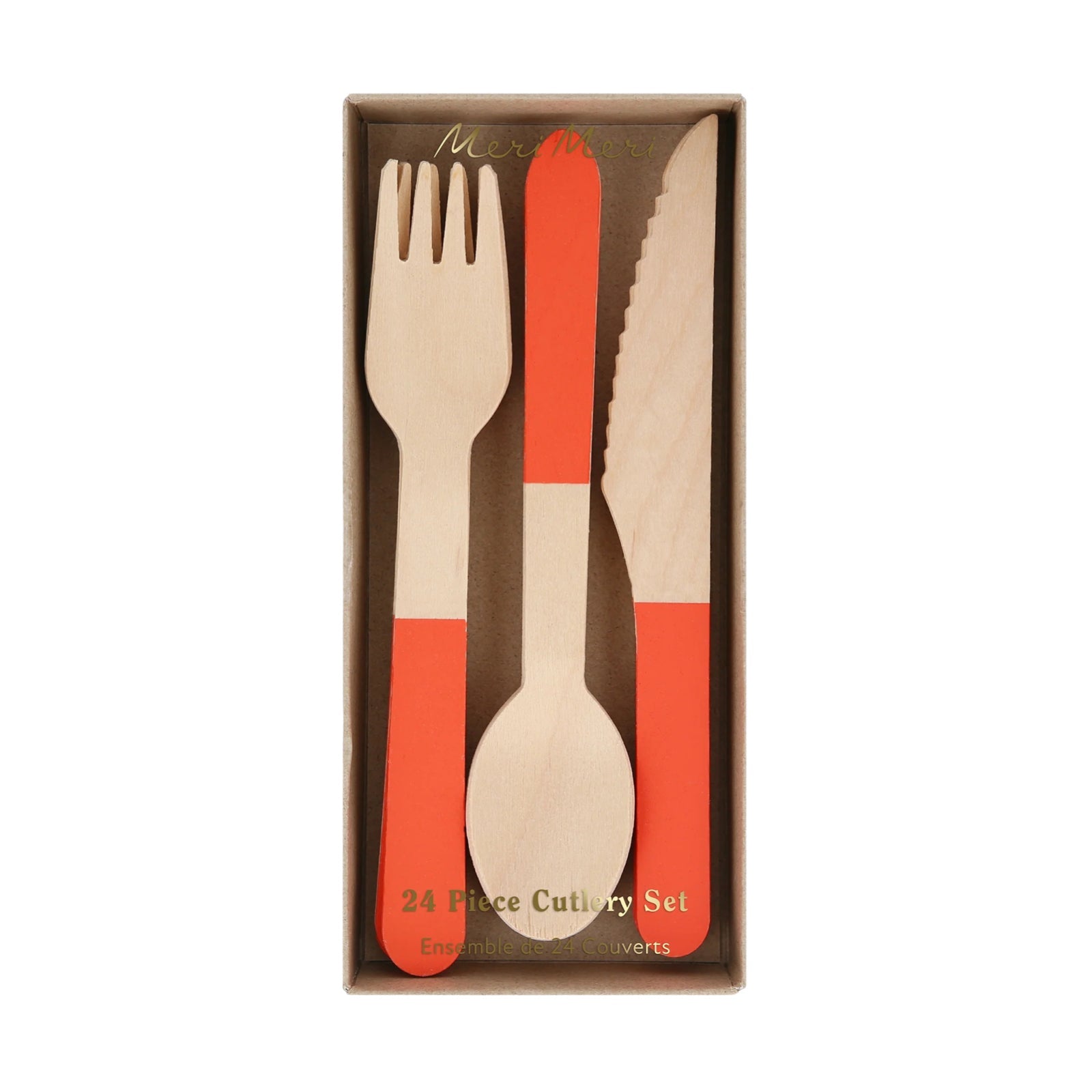 Meri Meri Party Tomato Red Wooden Cutlery Set - bubblegum market