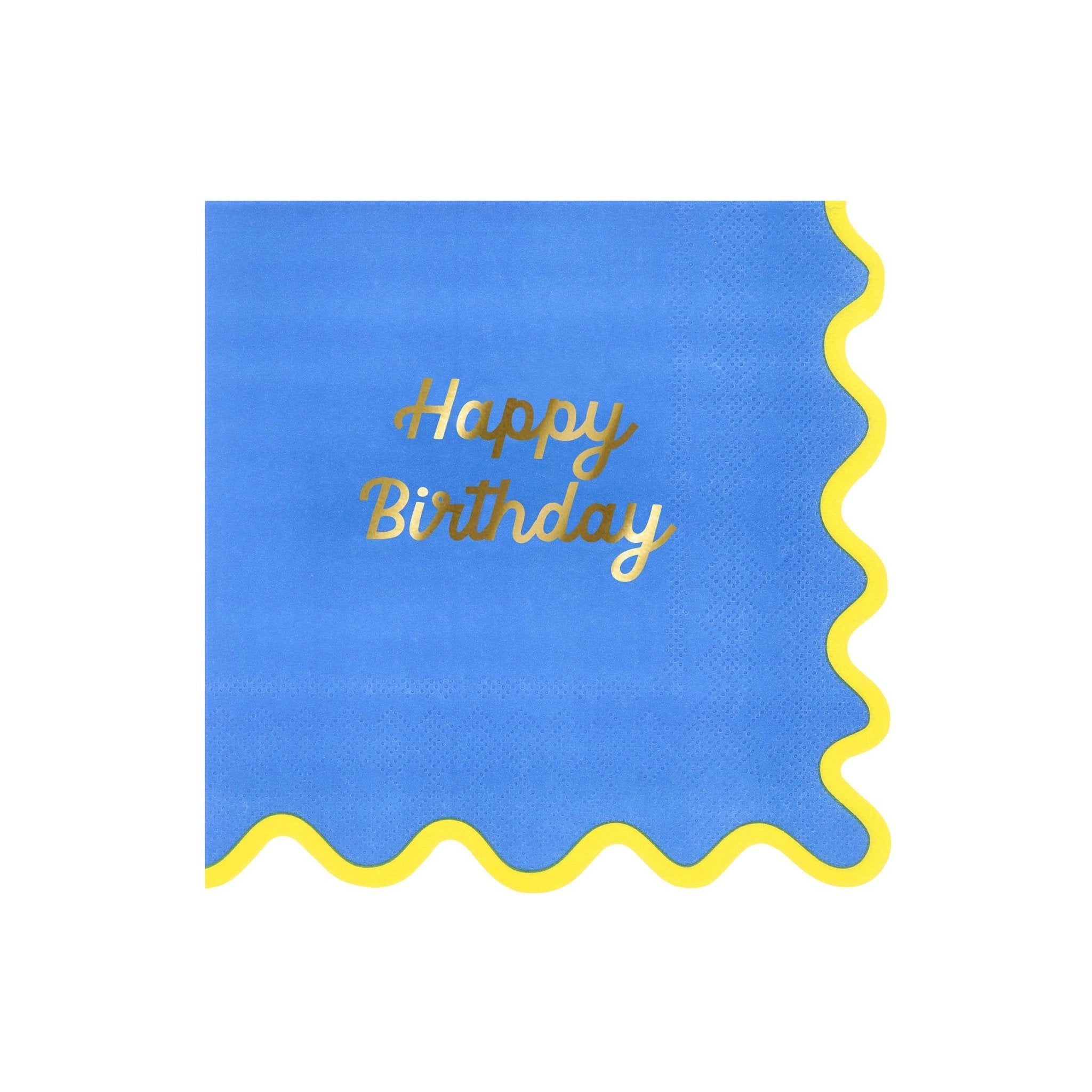 Meri Meri Party Wiggle Edge Large Napkins - bubblegum market