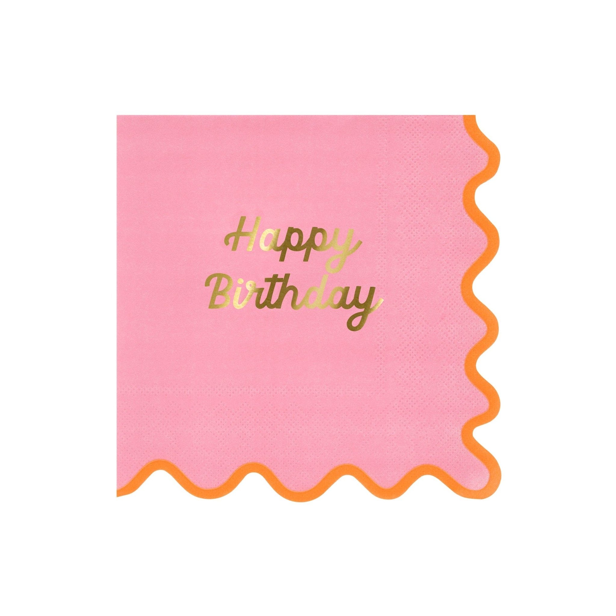 Meri Meri Party Wiggle Edge Large Napkins - bubblegum market