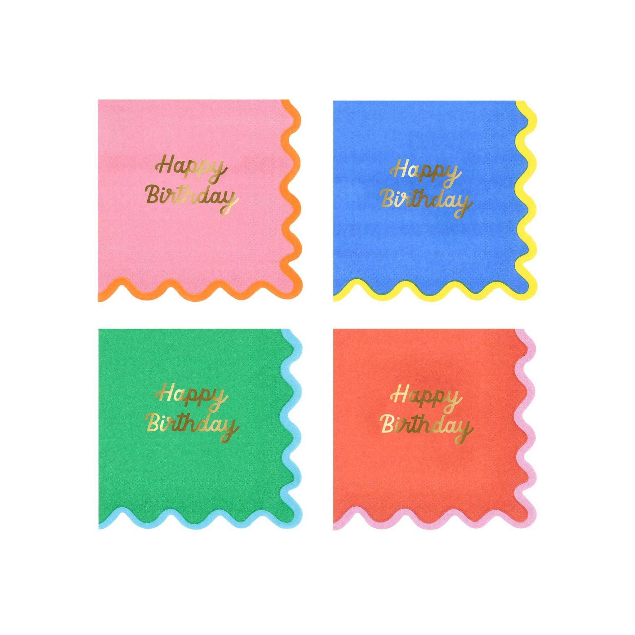 Meri Meri Party Wiggle Edge Small Napkins - bubblegum market