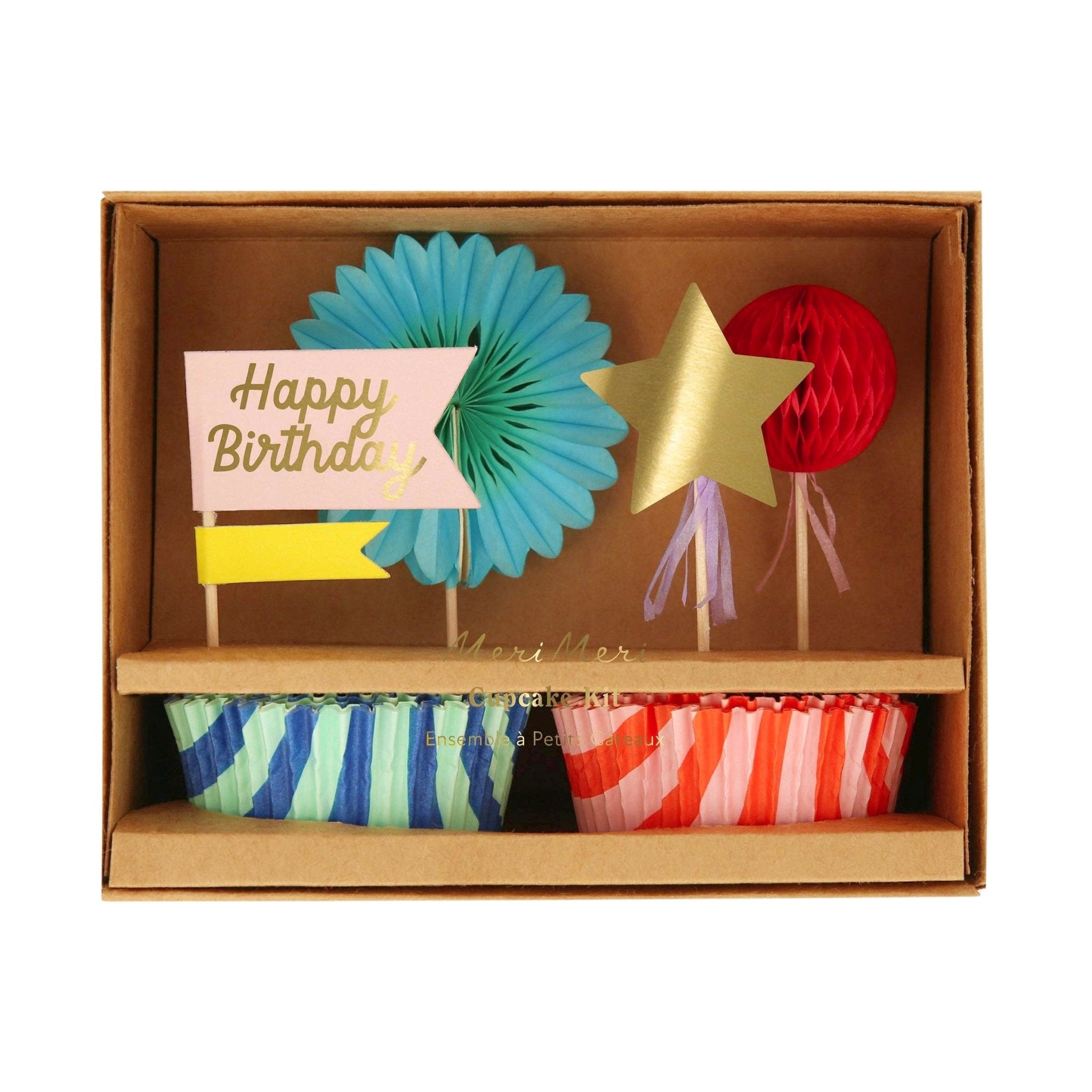 Meri Meri Stripe Party Cupcake Kit - bubblegum market