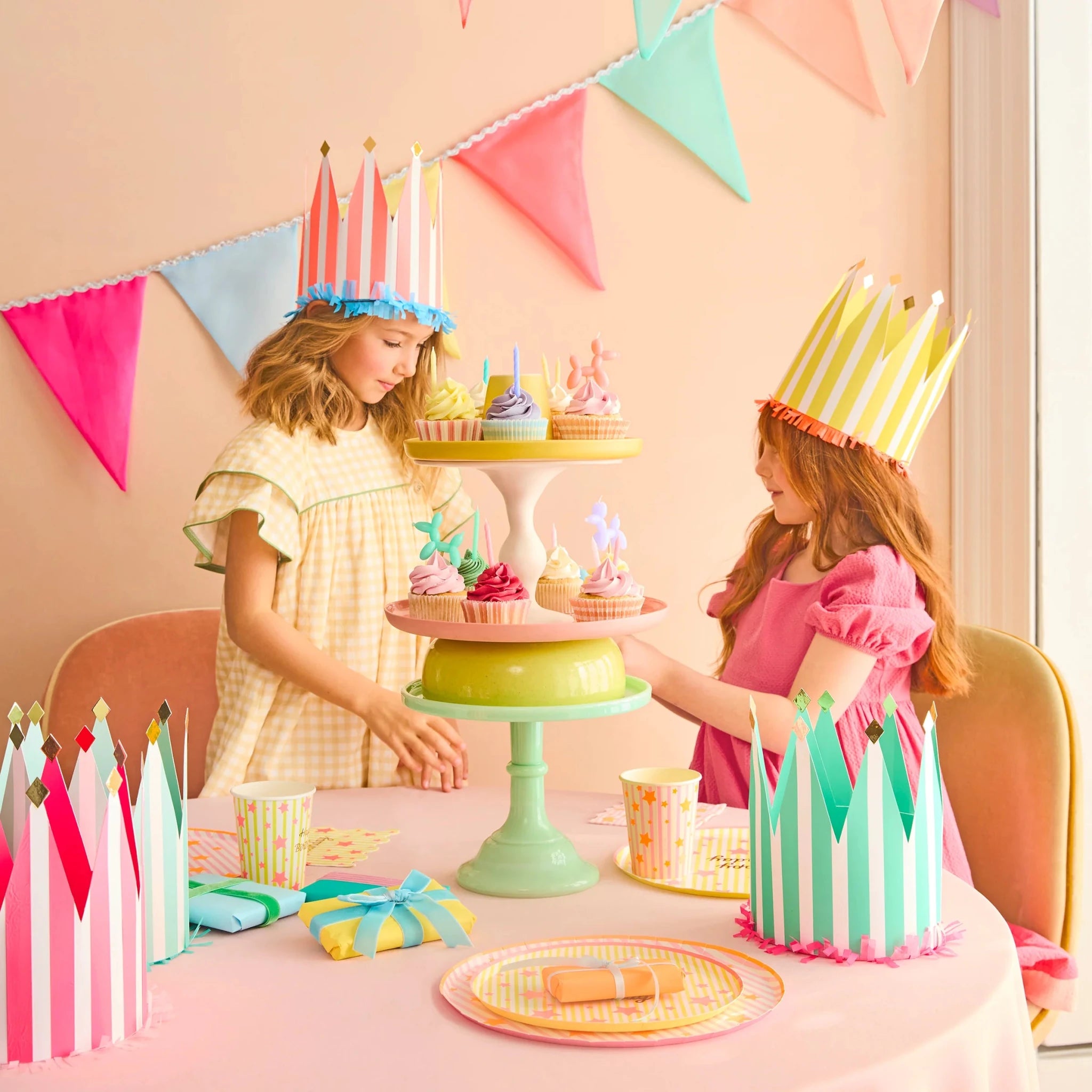 Meri Meri Striped Party Crowns - bubblegum market