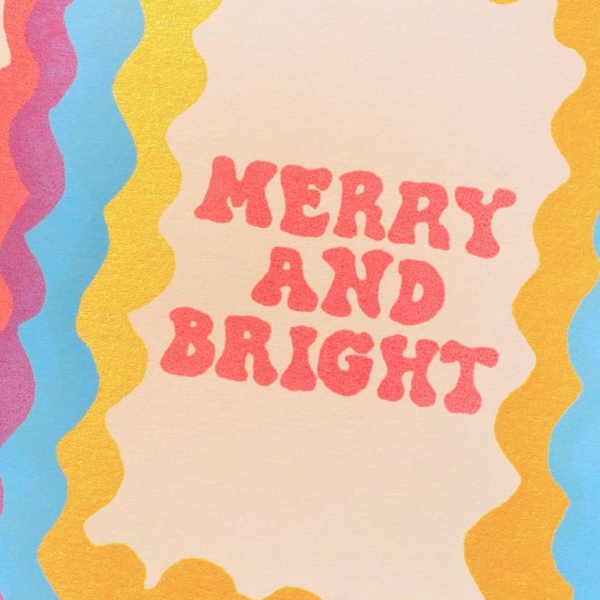 MERRY AND BRIGHT HOLIDAY GREETING CARD - bubblegum market