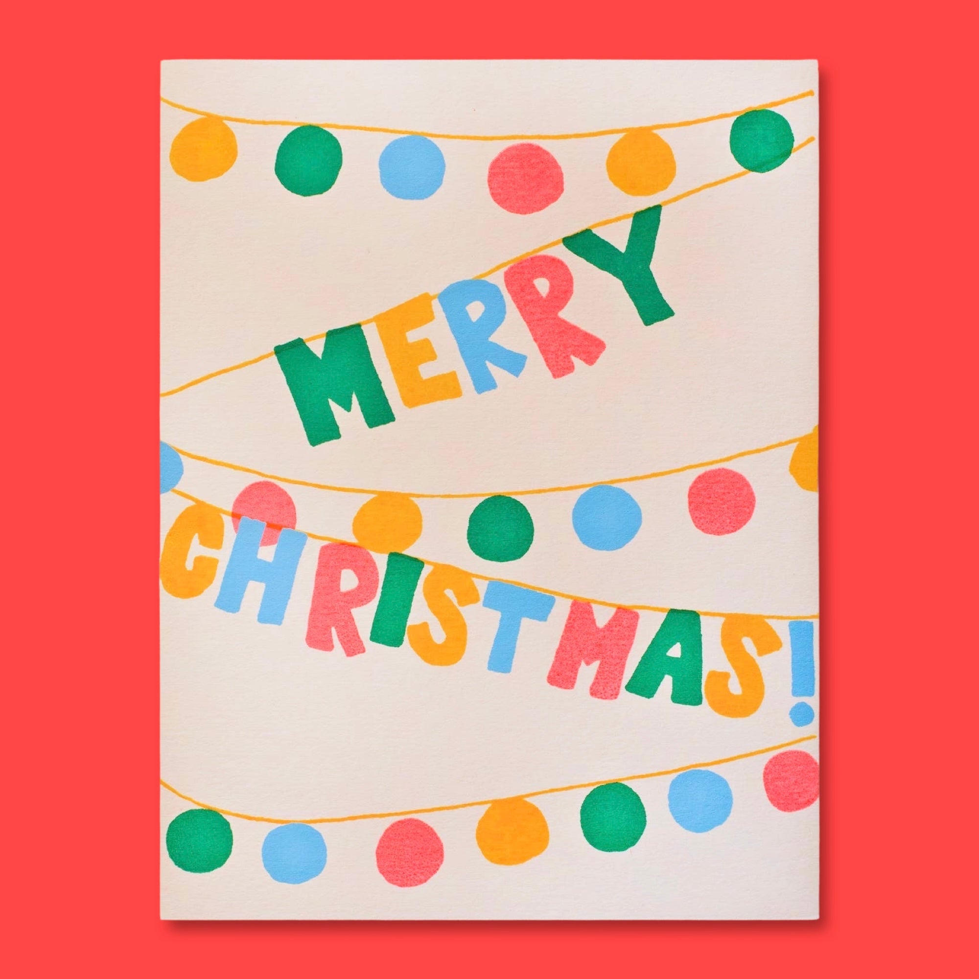 MERRY CHRISTMAS BANNER GREETING CARD - bubblegum market