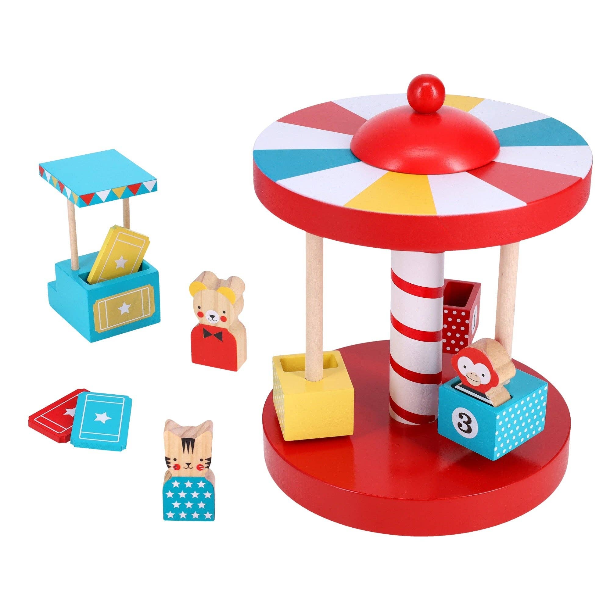 Merry - Go - Round Wooden Carousel - bubblegum market