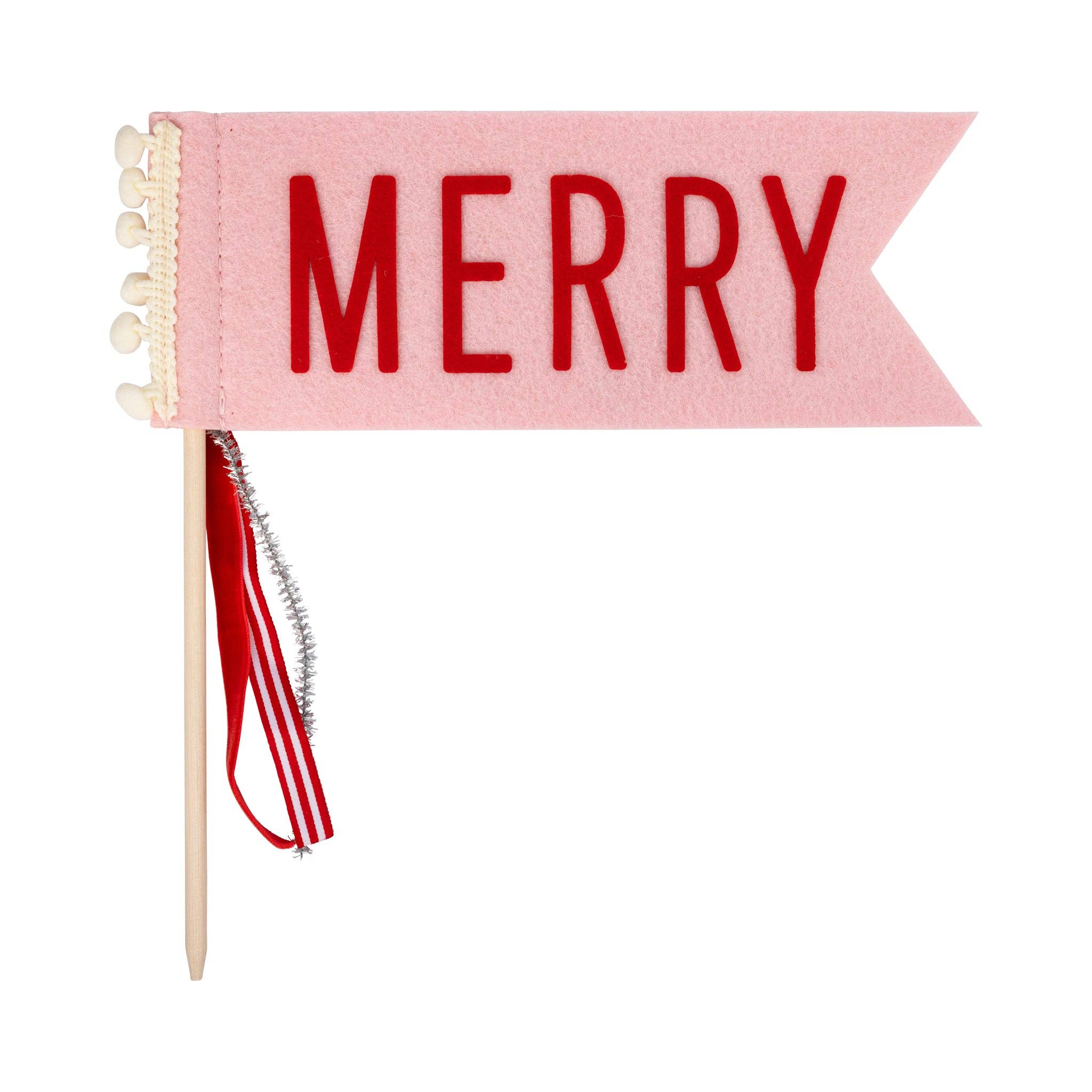 Merry & Santa Medium Felt Pennants (Set of 2) - bubblegum market